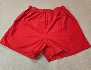 CostumesUSA Solid Red Elastic Waist Stretchy Shorts One Size Fits Most